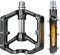 ROADNADO Fahrradpedale mit Reflektoren 9/16 Zoll CNC Aluminium Flat Pedale Fahrrad rutschfest Ultraleicht Abgedichtete Lager Cube Pedale MTB für Mountainbike Rennrad (Silbrig)