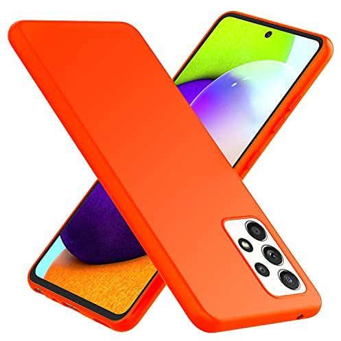 NALIA Neon Hülle kompatibel mit Samsung Galaxy A52 5G / A52 / A52s 5G Handyhülle, Ultra-Slim Silikon Soft Case Phone Cover Stoßfest Dünn Weiche Schutzhülle Handy-Tasche Backcover Bumper, Farbe:Orange