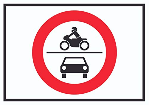 HB-Druck Durchfahrt verboten Krad und PKW Symbol Schild A4 (210x297mm)