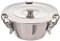 Tradineur - Flanero de acero Inoxidable con tapa y cierres de pinzas - Recipiente para elaborar flanes, repostería, cocina - Apto para lavavajillas - Ø 22 cm