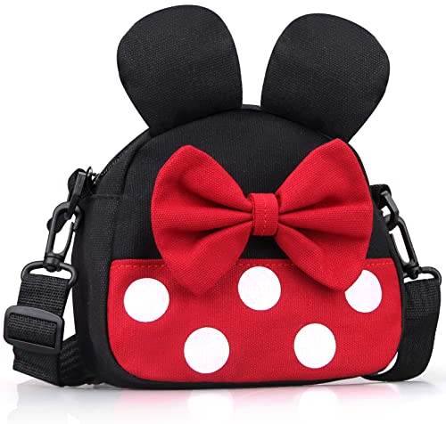 Cute Mini Mouse Crossbody Bag for Little Girls Mini Toddler Disney Crossbody Purse Small Kids Shoulder Cross Body Bag, Red, S