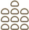 10 Stück Metall D Ring Clip, 20mm/0.8in D Ringe, Halbrund Metall Flache D Förmige Schnalle Clips Zugring für Rucksack Gürtelschnallen Taschen Gürtel Handtaschen Bastelzubehör, Karabiner (Bronze)