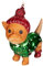 BRUBAKER Katze Hellbraun mit Pudelmütze und Weihnachtspulli Rot Grün - Handbemalte Weihnachtskugel aus Glas - Mundgeblasener Christbaumschmuck Figuren Lustig Deko Anhänger Baumkugel - 10 cm