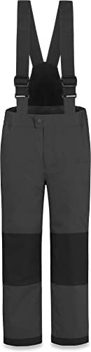 normani Kinder Thermohose Winterhose Skihose - Wasserdicht 11000 mm - für Jungen und Mädchen mit abnehmbaren Hosenträgern, verstärkten Knie- und Gesäßbereich Farbe Anthrazit Größe 170