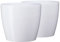 Tymar Fleurs et Plantes en Plastique, Lot de 2, Forme Ronde, Cache-Pot (Blanc, ø 36 cm)