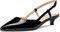 Saekcted Donna Basso Gattini Spillo Tacco Heel Chiusa a Punta Pumps Cinturino alla Caviglia Slingback Fibbia da Matrimonio Ufficio Cute Sandali Scarpe Nero Verniciata 45 EU