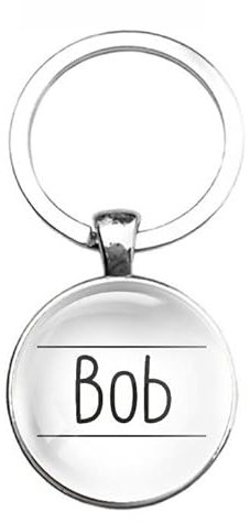 Schlüsselanhänger Glas - Bob, silberfarben