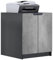 Vladon Druckerkommode Logan, Aktenschrank mit 2 Fächern und 2 Türen, Korpus in Schwarz matt, Fronten in Beton Dunkel Optik, (51 x 60,5 x 54 cm)