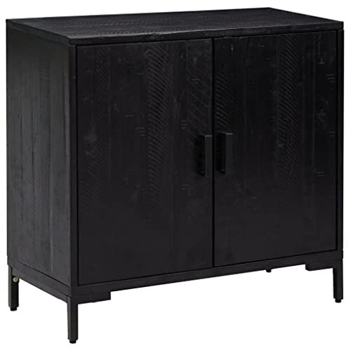 vidaXL Sideboard Black 75x35x70 cm Solid Pinewood