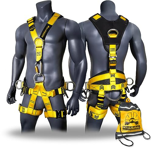 KwikSafety - Charlotte, NC - CANOPY KING [1 PACK] Full Body Climbing Harness | 5 D-Ring Back & Shoulder Support Harness