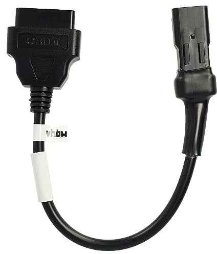vhbw OBD Adapter 4Pin auf OBD2 16Pin kompatibel mit Ducati Monster 795 | 796, 1200 DVT, 1200 S, 696, 1100 EVO, 1100 S, 1100, 1200 Motorrad - 0,2 m