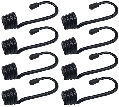 8 Pezzi Ganci per Cavo Elastico Rivestiti in Plastica da 75 mm