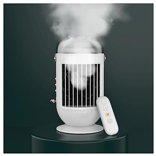 BAIYUN Condizionatore Portatile Senza Tubi | 4 in 1 Umidificatore Super Silenzioso con 3 velocità del Vento e 2 Funzioni di Nebbia, 3 Luci Colorate | Serbatoio da 400 ML per Casa, Interni ed Esterni