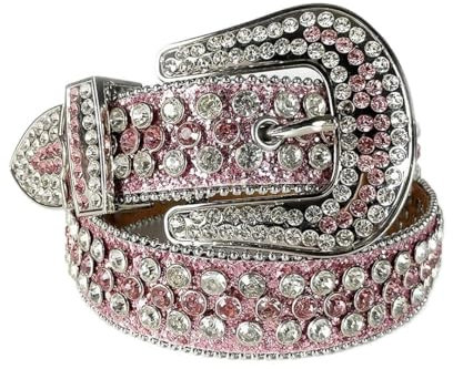 Ceintures en strass pour femme - Sangle en diamant - Cowgirl - Avec broche en cristal - Large boucle cloutée - Pour homme