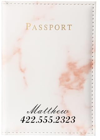 Jeweidea PU-Leder Reisepasshülle für Damen Herren Personalisiert Namen Passport Hülle Reisepass Tasche Travel Organizer für Familien Kreditkarten Ausweis Reisedokumententasche Reise zubehör