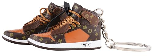 MPK 3D-Mini-Schuh-Schlüsselanhänger, Neuheit und interessante Gadget-Dekorationen, Geburtstag, Kindertag, ideal für Kinderpartys, Geschenke, Braun (ein Paar Schuhe), smini