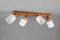 lightling Astrid Strahler, Deckenspot 4-flammig Vintage, Ø 10 cm, Länge: 60 cm, Höhe: 21 cm, naturbelassen, Naturholz, ohne Leuchtmittel, E14, max: 25W