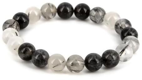 Joyas Minerales Turmalinquarz-Armband – 100% echte Natursteine | Bequem & elegant | Elastische koreanische Schnur | Inkl. Geschenkbox (Turmalinquarz, 8mm)