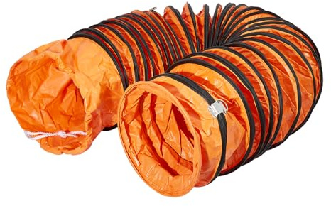 PVC Flexibler Kanalschlauch, 300mm Durchmesser 7.6m Länge HVAC Kanalschlauch Flammenhemmend für Ventilator Dienstprogramm Gebläse mit verstellbarem Seil und D-Ring, einfache Lagerung(300mmX7.6m)