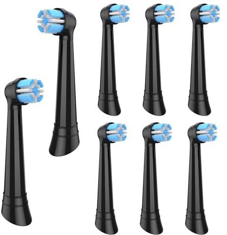 SpacEver 8 Stück Aufsteckbürsten Kompatibel mit Oral B iO Elektrische Zahnbürsten Bürstenköpfe für Oral B iO Ersatzköpfe 3/4/5/6/7/8/9/10 Series Ultimative Sanfte und Reinigung Schwarz