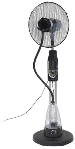 C L'AFFAIRE Ventilateur Brumisateur sur Pied Noir avec Télécommande