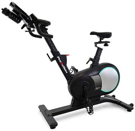 PROACTION Smart Bike LYON H9115 Bluetooth FTMS schwarz - Stationäres Fahrrad mit Magnetischer Bremse, LCD Display, 32 Widerstandsstufen, Schwarz