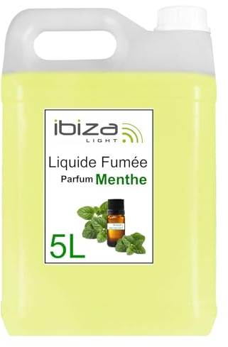 Ibiza - Nebelflüssigkeit – Kanister mit 5 Litern Flüssigkeit Ibiza Light SMOKE5L-N für Nebelmaschine – Duftflasche MINT Minze Frische
