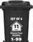 Rubigo 4 x Bin Numbers for Wheelie Bins, 1-99, 15cm ‘Happy House’ Design Dustbin Stickers, Easy Application Stick On Number Stickers - Weatherproof Self Adhesive Vinyl, Black (11)