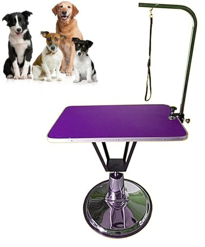 Drehbar Hundefriseur Tisch Trimmtisch für Hunde Quadratischer Hydraulischer Hubtisch, Höhenverstellbar 78-92cm, für Hunde und Katzen 5 Farben(Multi-Colored)