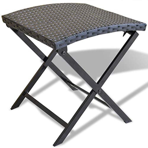 CFODOJ Möbelartikel Klapphocker Polyrattan schwarz