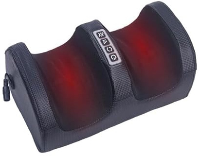 Shiatsu Fußmassagegerät mit Heizung,CEIEVER Fußmassagegerät Wadenmassagegerät zur Schmerzlinderung Beinmassagegerät elektrisch mit Kneten und Rollen,Geschenke für Mama,Papa (Schwarz-4 Tasten)