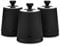 Tower T826137BLK Sera Set of 3 Canisters Black with Smoked Trims, Stainless Steel