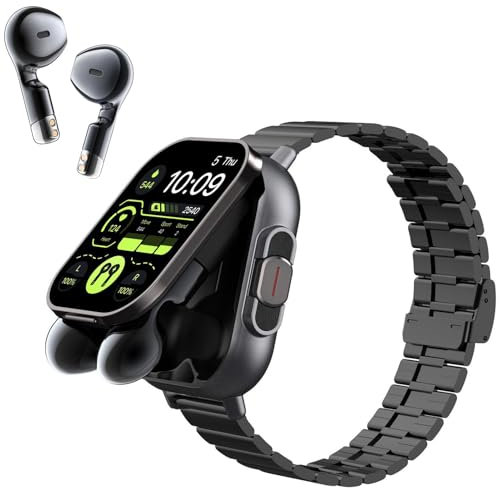 Reloj Inteligente 2 en 1 con Auriculares, HD Pantalla Táctil de 2,01, 100 + Modos Deportivos, Monitor de Actividad Física con Frecuencia Cardíaca y Sueño para iOS y Android