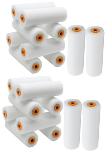 Abaodam 20 Stk Farbrollerpinsel Farbkanten-Nachfüllungen Rollpinsel Liner kleine Rolle tapetenkleister wandfarbe sprühen Schwammabdeckungen für Farbroller kleine Farbrollerhülsen Weiß