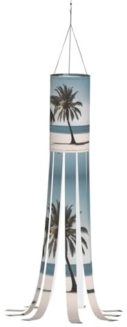 YQTGBCED Windsäcke mit Strand- und Palmenaufdruck, Herbst- bis Winter-Windsack, hängende Dekoration für Thanksgiving, Polyester-Windsack