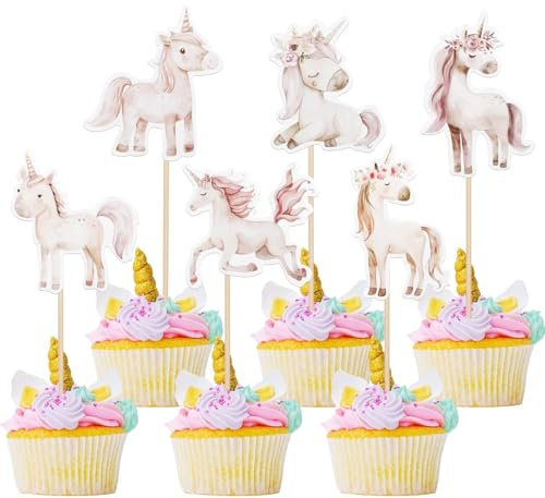 36 Stück Pferde Tortendeko Wildes Tier Cupcake Toppers Pferde Kuchen Deko für Wildes Tier Thema Baby Dusche Kinder Geburtstag Party Kuchen Dekorationen