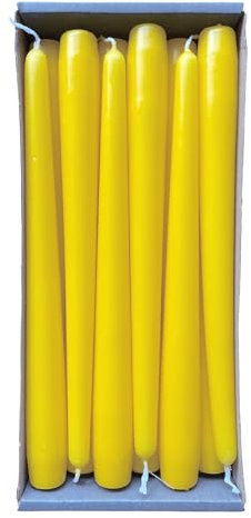 Nordring 12 Spitzkerzen 2,3 x 25 cm Gelb – RAL-zertifiziert, tropffrei & raucharm, ca. 8 Std. Brenndauer – Tischdeko & Kerzenleuchter