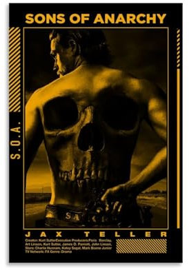 EGLOBICH Jax Teller SOA TV-Show-Poster, Wandkunst, dekoratives ästhetisches Leinwandposter, 40 x 60 cm, ungerahmt, Jax Teller SOA