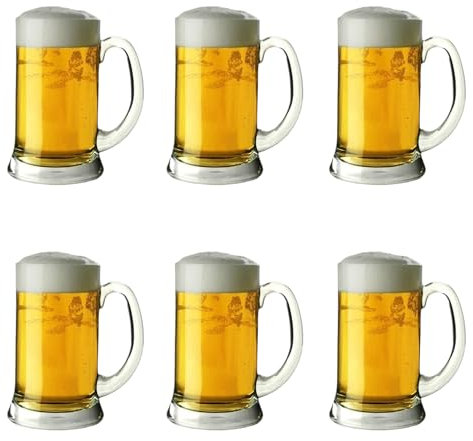 Chabrias Ltd Icon Pint Glass Tankard 20oz / 568ml | Classic Beer Tankard, Durable Beer Mug for Ale, Lager, and More | Perfect for Home Bars, Restaurants, and Pubs (6 Pack)