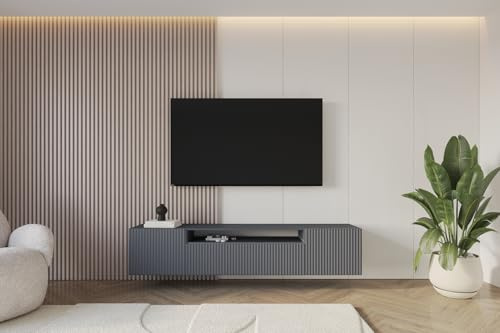 ALTDECOR TV-Schrank Fernsehtisch - NOA-2-W - 200x40x41 - Graphit | Lowboard TV Möbel TV Cabinet Fernsehschrank für das Wohnzimmer TV Kommode TV Tisch TV Sideboard TV Board