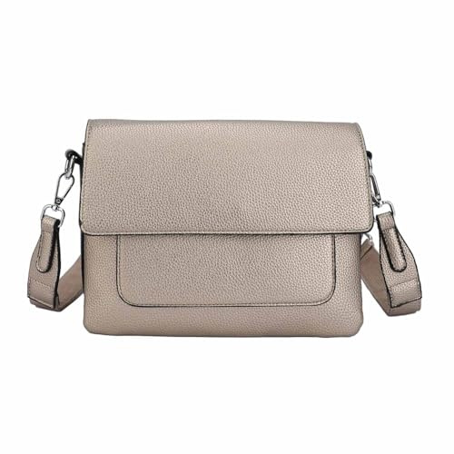 Damen Tasche Shopper Brusttasche Schultertasche Crossbody Trio Umhängetasche Messenger Handtasche Crossover BodyBag Bronze