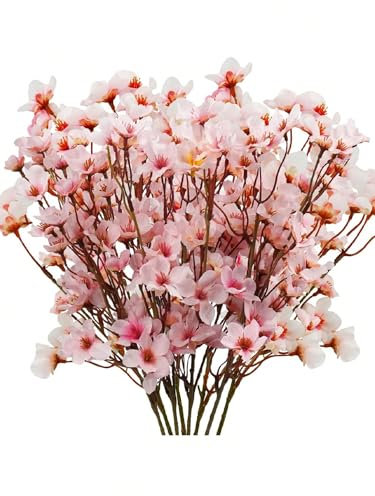 Flores de Cerezo Artificiales – 4 Tallos de 40 cm con Flores de Seda Realistas – Ramos Frondosos para Decoración de Hogar, Bodas, Jardines y Eventos