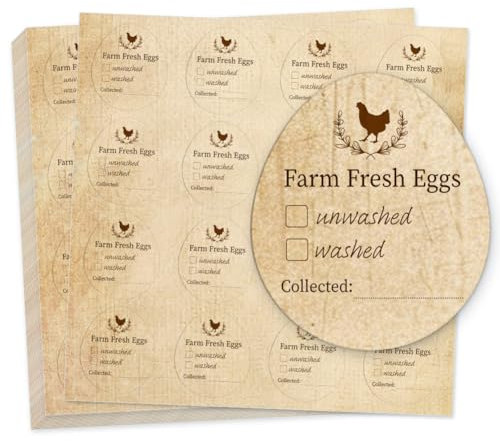 GOMAKERER 320 Stück Eierkarton Etiketten Aufkleber Für Gewaschene Oder Ungewaschene Eier Abholdatum Beschreibbarer Unregelmäßiger PET Aufkleber Für Eierverpackungen Für Kartonbehälter Bedarfsartikel