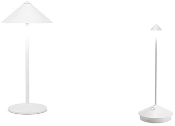 Zafferano, Lampenset Pina Pro + Pina L Desk, Tischlampen, Wiederaufladbar Und Kabellos Mit Touch Control, Geeignet Für Den Innen- Und Außenbereich, Dimmer, Farbe Weiß