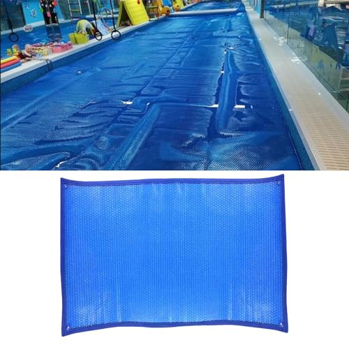 Solar-Poolabdeckung mit Blasen für Inground Pools, langlebige staubdichte schwimmende Abdeckung mit Ösen und stabiler Einfassung für Sommer und Spa