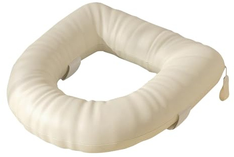 AFXGUSD Toilet Seat Riser, Universal Fit, Easy to Clean, Toilet Seat Cushion Adds 3 Inches, for The Elderly and, Beige