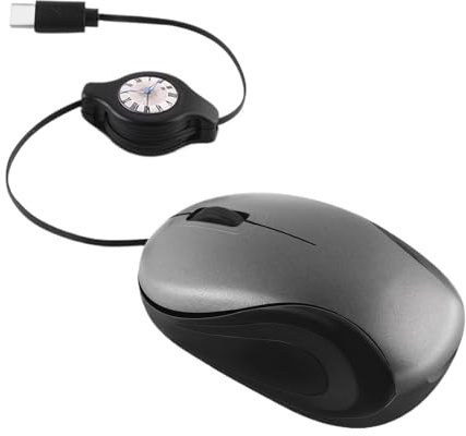 Mouse Da Viaggio Ottici Silenziosi Per PC Desktop E Laptop | Mouse Portatili per Computer A 3 Pulsanti Con Cavo Retrattile Per Donne Uomini Programmatori Casa Ufficio Aereo Hotel
