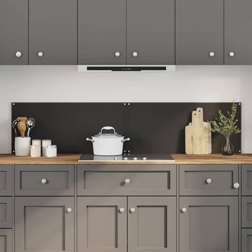 Gecheer Kitchen Backsplash 2 pcs Black 90 x 40 cm Tempered Glass splash guard Model3415437