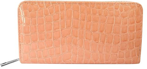 Cham Cham Geldbörse für Damen aus Kunstleder in Rosa, Geldbeutel mit Reißverschluss in 10 x 19 x 2,8 cm