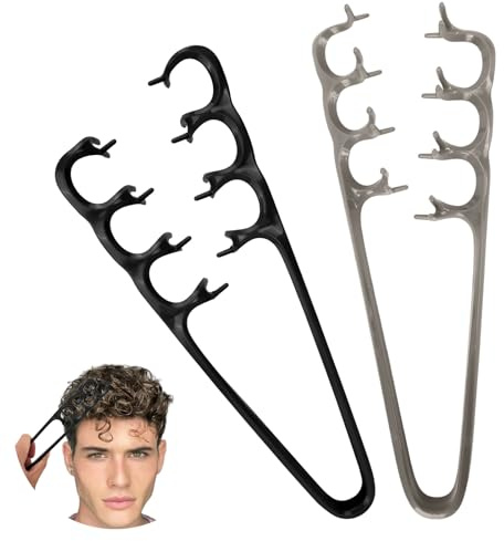2 Pezzi Pettine Texture Uomo，Pettine Volumizzante Denti Larghi Capelli per Onde，Pettines Quad per Capelli Ricci Mossi ，a Pinza Easy Style Texturizzante，Texture Comb Men